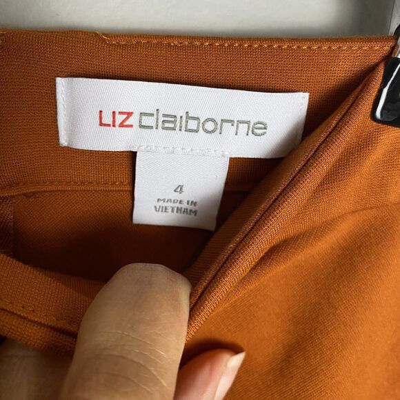Liz Claiborne Terracotta A-Line Midi Skirt with Side Zip, size 4 - Picture 3 of 6